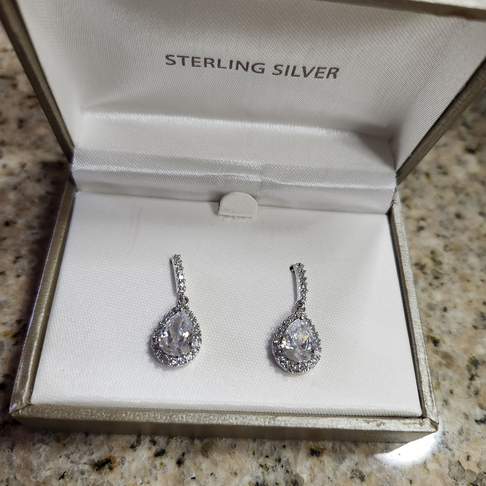 Elegant Sterling Silver Drop Earrings